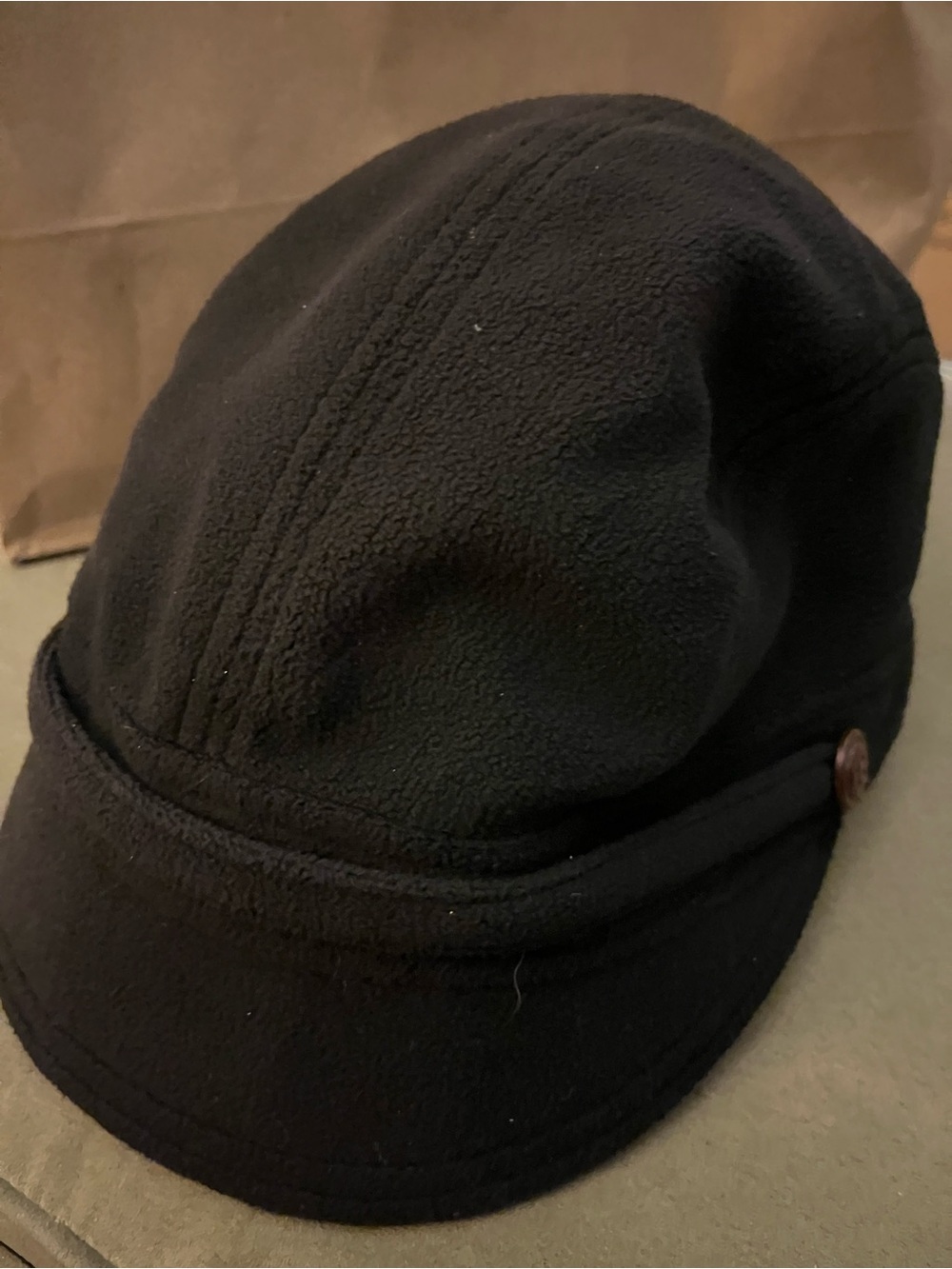Black Fleece Newsboy Cap